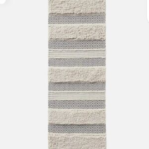 Ink & Ivy Boho Elegant Gray and Cream Bath Mat 22x58”